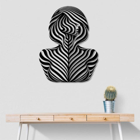Woman Body Illusion Metal Wall Art