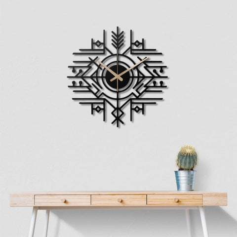 Geometric Nordic Metal Wall Clock