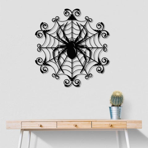 Spider Web Gothic Metal Wall Art