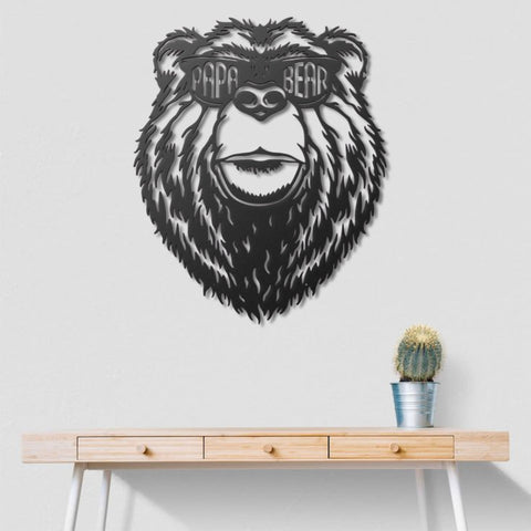 Black Bear Metal Wall Art Decor