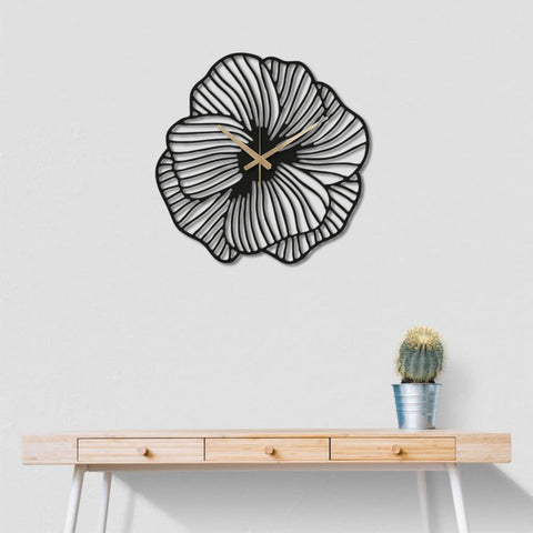 Flowers Metal Wall Clock