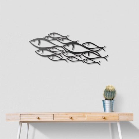 Fish Family Metal Wall Art Decor