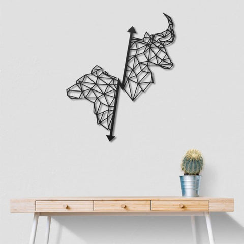 Crypto Bull and Bear Metal Wall Art