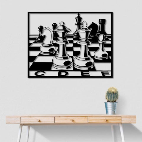 Chess Board Metal Wall Art Decor