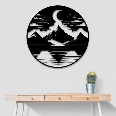 Mountain Lake Scenery Metal Wall Art