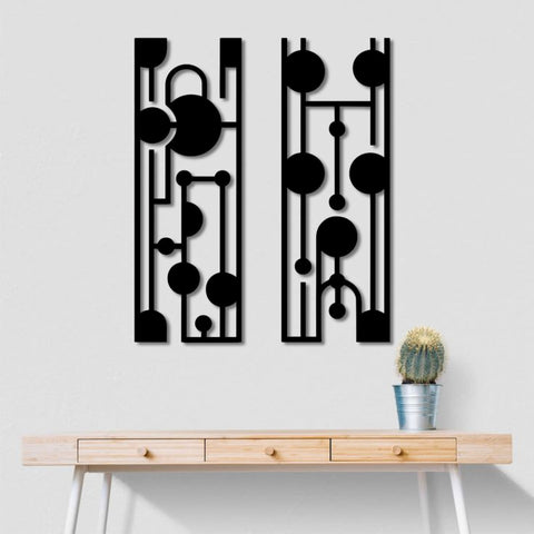 Elegant Mid Century Metal Wall Art Set Of 2