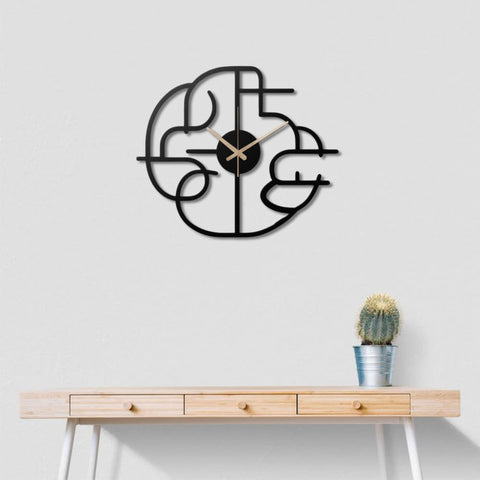 Modern Abstract Geometric Metal Wall Clock Contemporary Art Decor