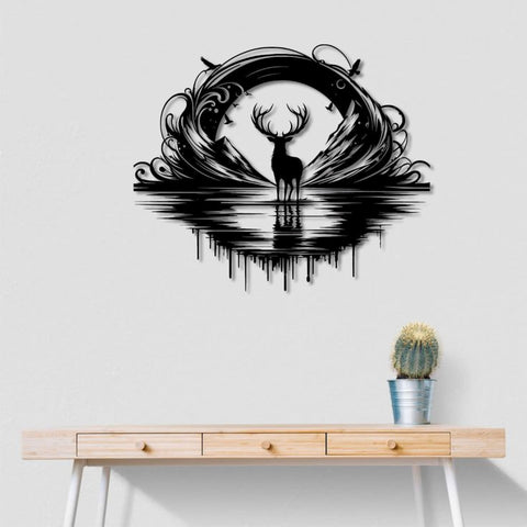 Deer Silhouette Metal Wall Art