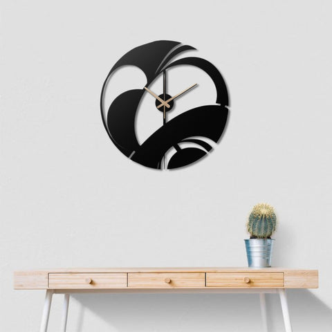 Modern Art Deco Metal Wall Clock