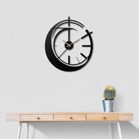 Modern Abstract Wave Metal Wall Clock
