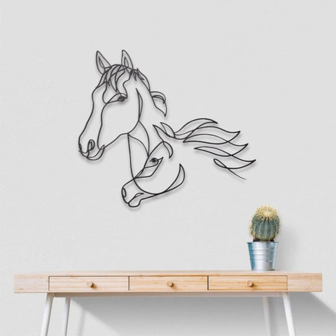 Horse One Line Metal Wall Art
