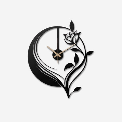 Black Large Metal Wall Clock