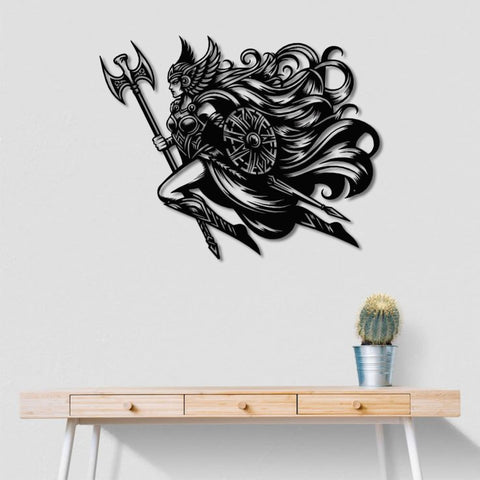 Valkyrie With Shield Metal Wall Art