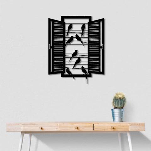 Birds in the Window Metal Wall Art