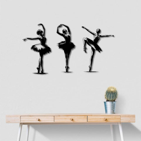 Flamenco Dancers Silhouette Set Of 3 Metal Wall Art