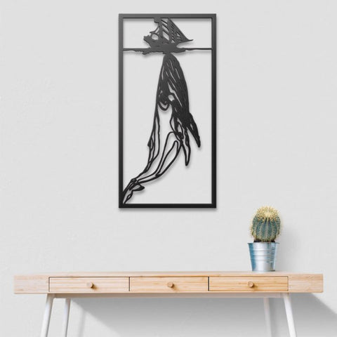 Whale and Boat Metal Wall Art Decor