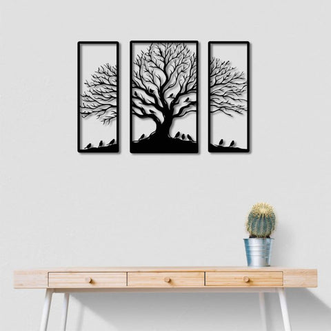Triptych Tree of Life Metal Wall Art