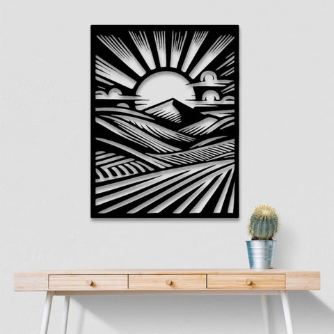 Monochromatic Sunrise Metal Wall Art