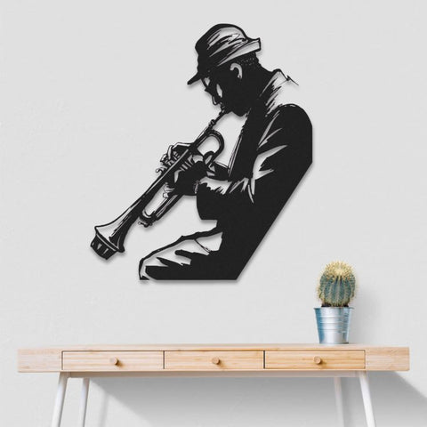 Jazz Trumpet Player Metal Wall Art