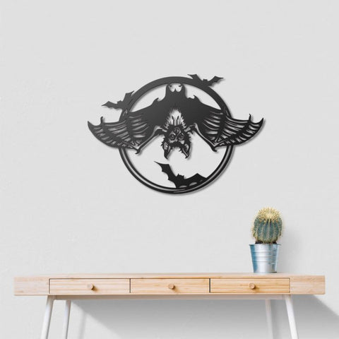 Gothic Bats Metal Wall Art