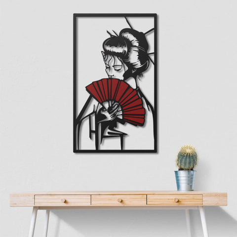 Geisha Girl Metal Wall Art