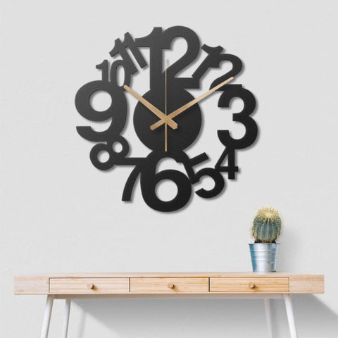 Numbered Metal Wall Clock