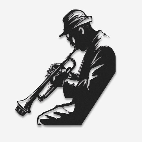 Jazz Trumpet Player Metal Wall Art