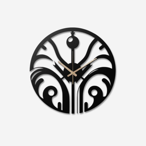 Abstract Botanical Design Metal Wall Clock