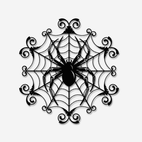 Spider Web Gothic Metal Wall Art