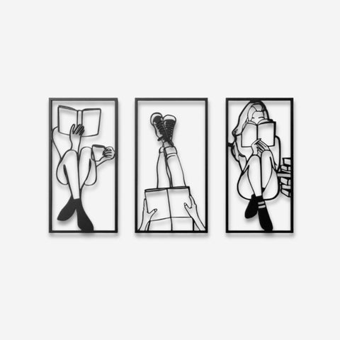 Metal Minimalist Wall Art Gifts for Book Lovers
