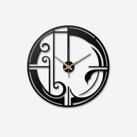 Elegant Art Deco Metal Wall Clock