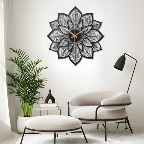 Cool Sunflower Metal Wall Clock for Farmhouse