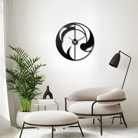 Abstract Flow Metal Wall Clock