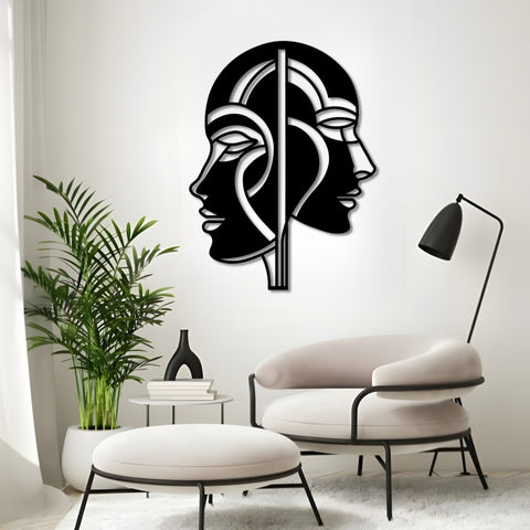 Abstract Dual Face Metal Wall Art