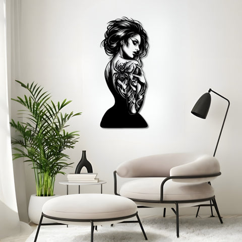 Charming Gothic Woman Metal Wall Art