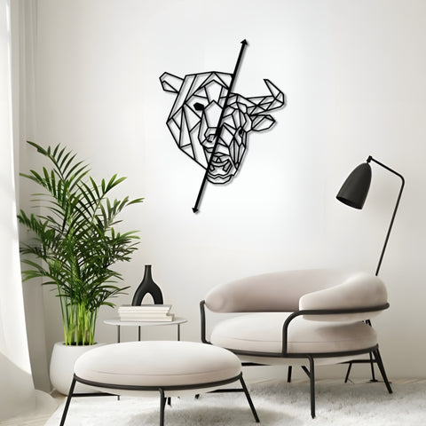 Bitcoin Bull and Bear Metal Wall Art