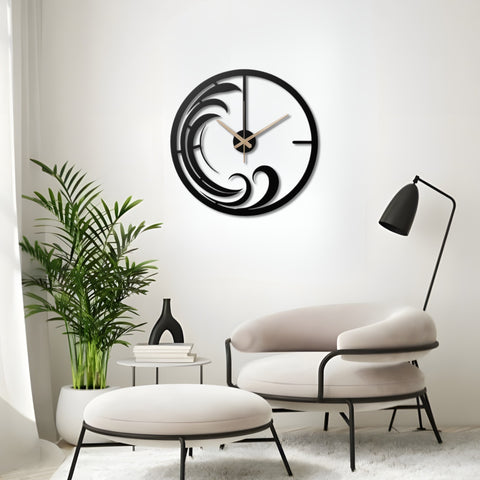 Wave Inspired Metal Wall Clock