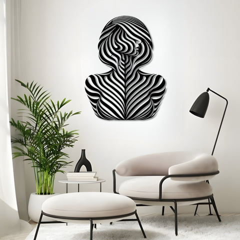 Woman Body Illusion Metal Wall Art
