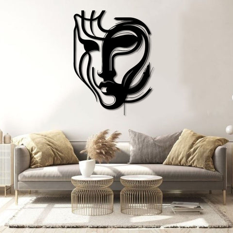 Abstract Face Metal Wall Art