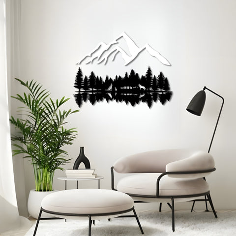 Wolf Family in Forest Metal Wall Art