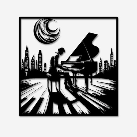 Pianist Moonlight Sonata Metal Wall Art