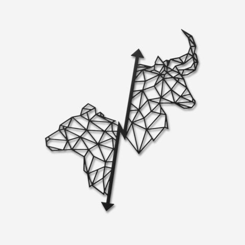 Crypto Bull and Bear Metal Wall Art