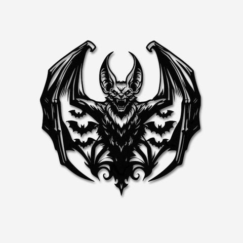 Gothic Bat Demon Metal Wall Art