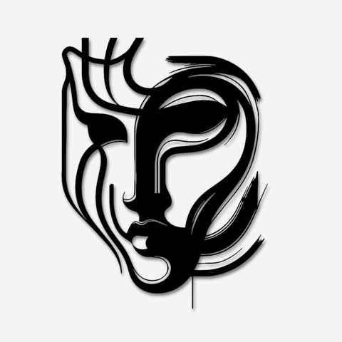 Abstract Face Metal Wall Art