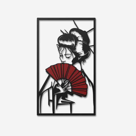 Geisha Girl Metal Wall Art