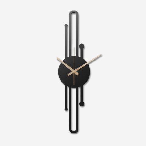 Long Geometric Metal Wall Clock