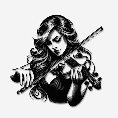Female Violinist Metal Wall Art
