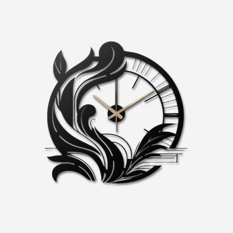 Art Nouveau Floral Metal Wall Clock