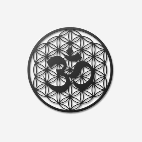 Om Life Of Flower Metal Wall Art Decor