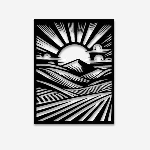 Monochromatic Sunrise Metal Wall Art